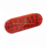 6" 24 LED Oval Truck Trailer White Stop/Turn/Tail Backup Light w/Flush Mount