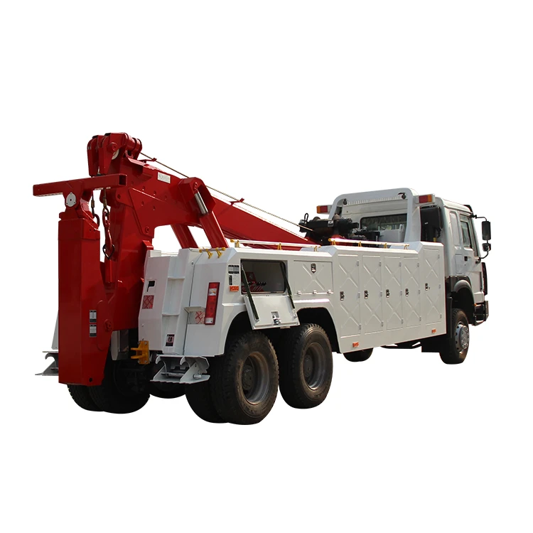 6x6 flatbed Road Hydraulic Crane tow truck underlift wrecker