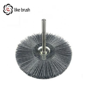 75 Professional high quality wheel brush with fixed shank   polishing abrasive nylon wire  brush