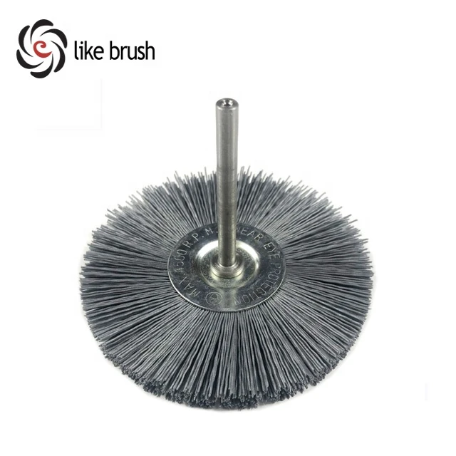 75 Professional high quality wheel brush with fixed shank   polishing abrasive nylon wire  brush