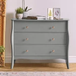 8 Wood Gray Shallow Chest Of Drawer