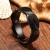 Import 8mm Mens Black  Ring Brushed Infinity Knot Pattern Wedding Band Comfort Fit High Polished ring from China
