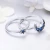 Import 925 Sterling Silver Moon and Star Couple Ring Blue CZ Stackable Ring Set from China