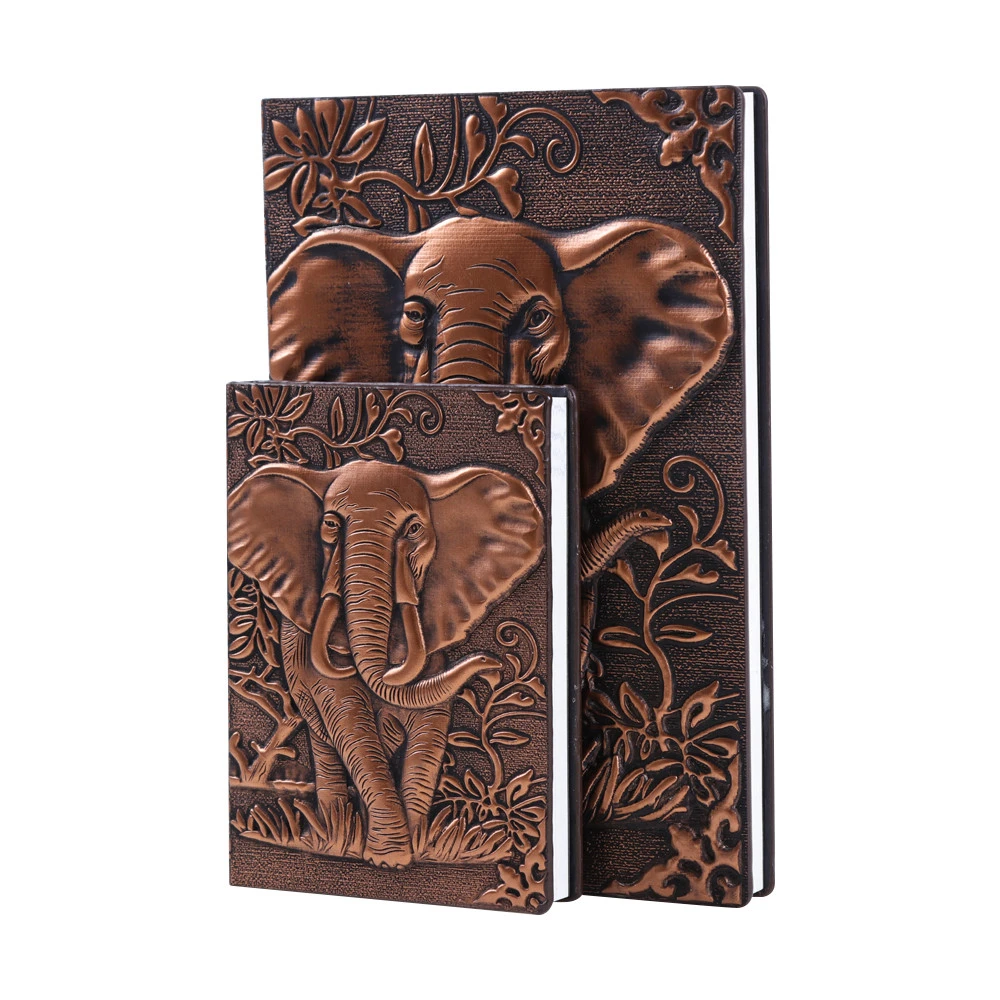 A5/A6 Elephant leather hard cover notebook,Customizable leather notebook,Travel Journal