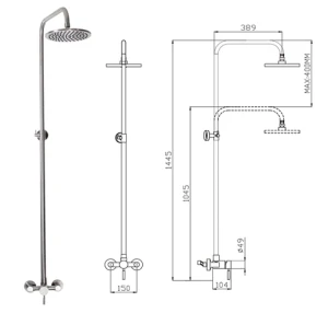 ABLinox Stainless steel bathroom shower set outdoor shower for swimming pool and garden