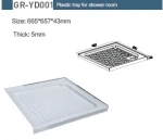 ABS  plastic Shower tray with drainer  in RV Caravan motor home mobile house  bathroom