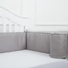 Accept custom deluxe baby breathable cot crib bumpers grey bumper