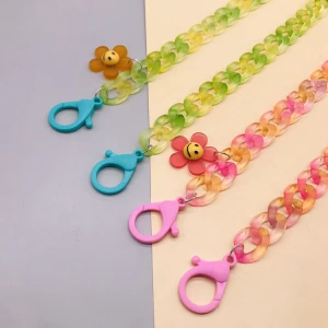 Acrylic Sheet Candy Color Handmade Double Purpose Glasses Chain Masking Chain With Two Plastic Hooks