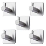 Adhesive Hook Stainless Steel Self Key Rack Coat Hanger Family Robe Hats Bag Key Adhesive Wall Hanger Hook