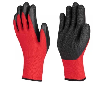 Aibusiso Non-slip High Quality and Reusable  Red and Black Latex Coated Safety Gloves Working Rubber