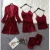 Import AL6544W Autumn winter velvet four piece set nightwear clothing spaghetti strap suit ladies sleepwear from China