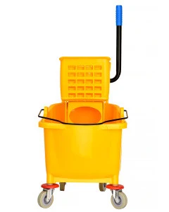 Alpine Industries 36 Qt. Yellow PVC Mop Bucket with Side Wringer