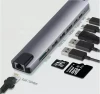 Aluminum USB Hub 8 in 1 USB Type C Hub 3.0 Multi Function Adapter for Macbook Pro Air iPad MateBook