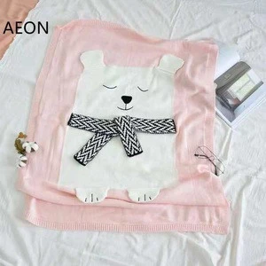 Amazon hot sales Childrens soft Knitted blanket Ins knitted throw baby blanket