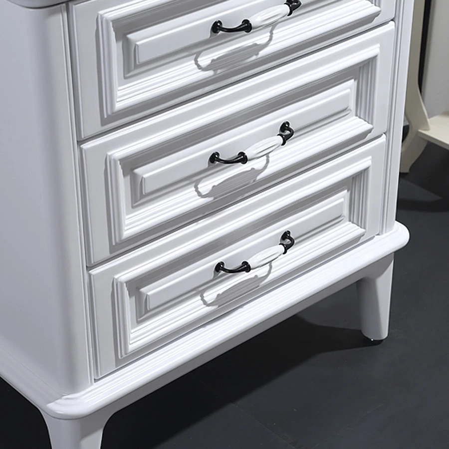 American style white bathroom furniture solid wood vanity K6031