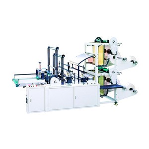 Auto-stack two-layer two-line bottom sealing bag   making machine, plastic packaging bags making machine