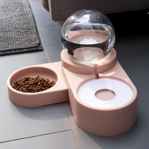 automatic cat dog water bowl drinker feeder submersible fountain filter dispenser metal frame pet water food bowl drinlkwell