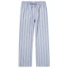 Autumn lounge pants Blue and white Striped 100% Cotton mens Pajama pants