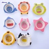 Baby Kids Natural Bamboo Fiber Bowls Cute Cartoon Animal Dishes Baby Feeding Tableware Children Infant Toddler Portable Plates