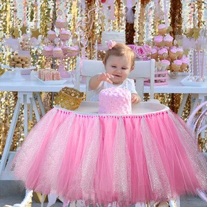 Baby Tulle Table Cloth Girl Princess Party Baby Shower Birthday Party Ruffled Tutu Table Skirt