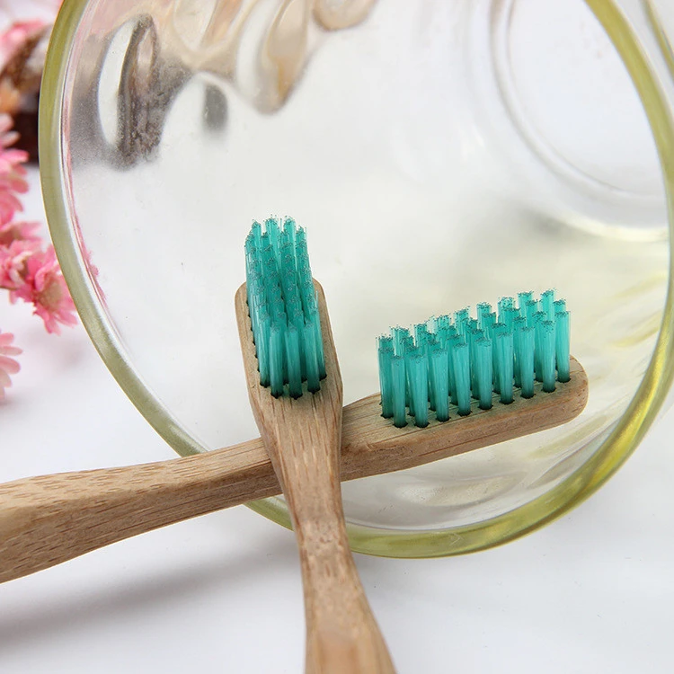 Bamboo Toothbrush Solid Color Round Handle Iridescence Bristles Adult Toothbrushes Eco Friendly Vegan Products Oral Hygiene