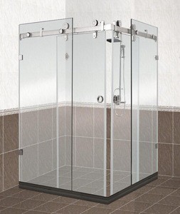 Bathroom 304 Stainless Steel Bath Tempered Glass Shower Screen