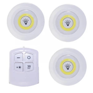 Battery Power Wireless LED Puck Light Portable Accent  cabinet door light switch/wardrobe light
