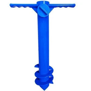 Beach Umbrella Sand Anchor Stand Holder with 3-Tier Screw, One Size Fits All Safe for Strong Wind