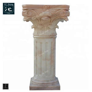 Beautiful Granite Stone European Style Design Carving Decoration Burnishing Column White Solid Pillars for Landscape