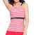 Import Beauty Spandex Modest Textured Red White Stripe Halter Swimwear Tankini Top from China