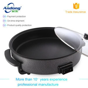 Best selling round party pan with glass lid for bbq grill