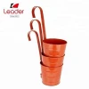 Best selling Set of 3 Terracotta color Metal Bucket Hanging Planters,Iron hanging flower pot