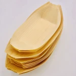 Bio-degradable Wooden Sushi Packaging Plate Wooden Sushi Boat Appetizer Serving Food Tray