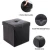 Import Black Small Leather Footstool Folding Storage Single Ottoman Stool from China