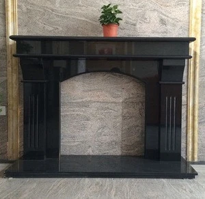 black stone fireplace mantel