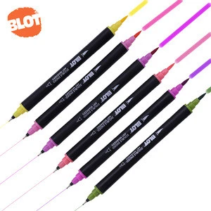 BLOT RY241200 12 Colors High Quality Water-based Ink Dual Brush And Fine Tips Pen Art Markers For Drawing