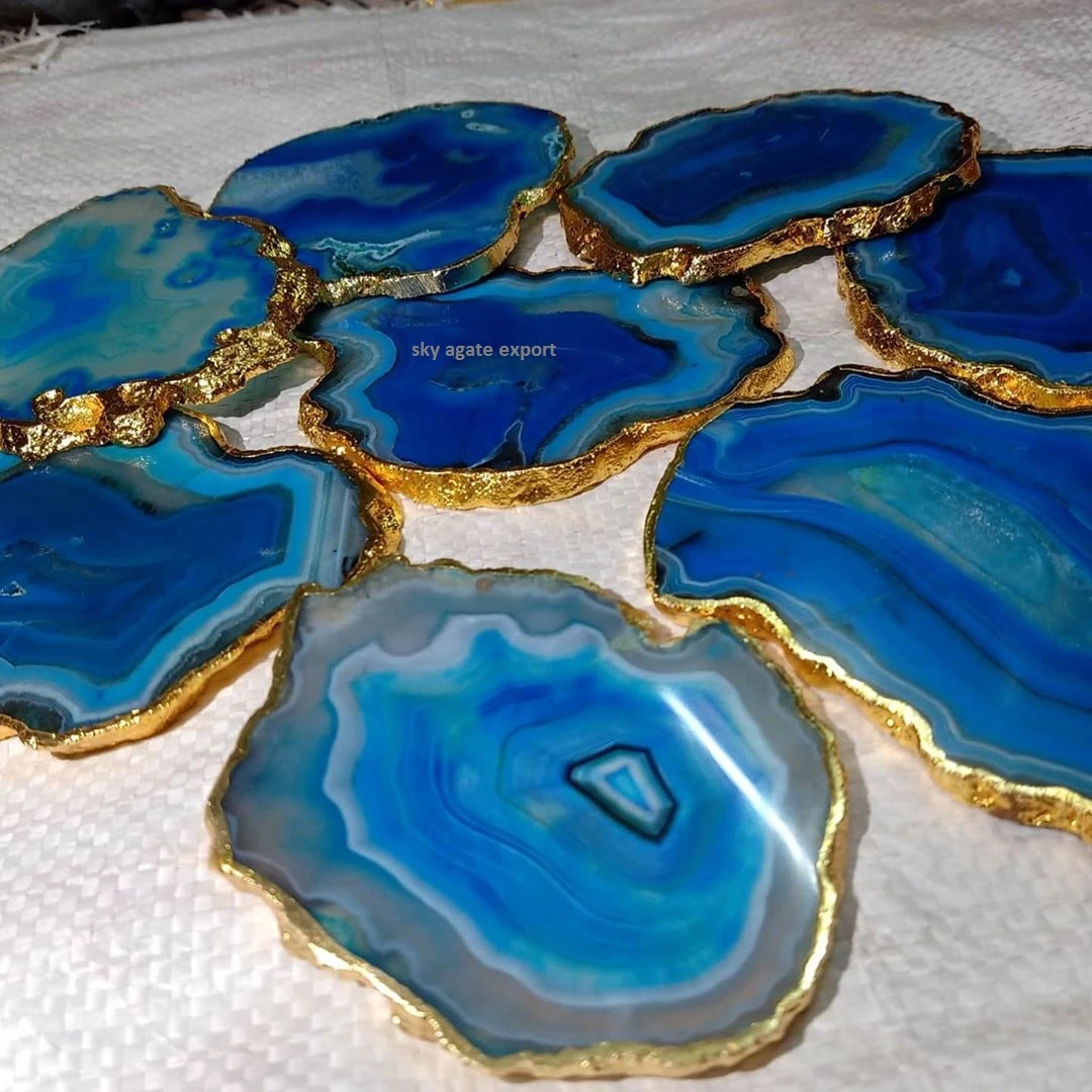 BLUE AGATE COASTER BUY FROM SKY AGATE EXPORT