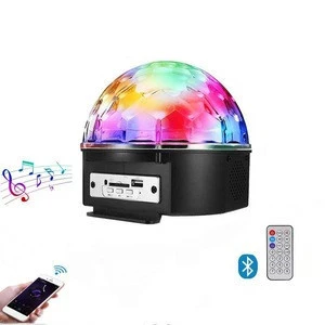 Bluetooth 6 Colors Light TF Card MP3 Player Sound Activated Strobe Lamp Disco Ball Party DJ Lights LED Stage Light With Remote