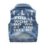 Boutique boys clothes without clothes kids washed vest kids denim vest