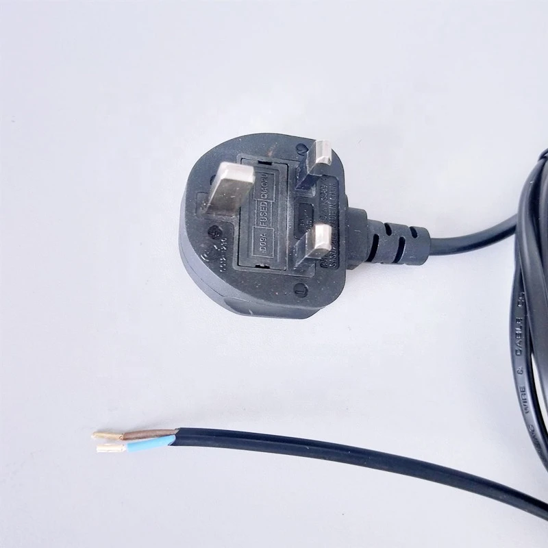 BSI ASTA Approved Ac Set Black Uk Plug Cable Standard Lamp Cord Switch Connection Lead Vde Extension 2 Prong Power Cord
