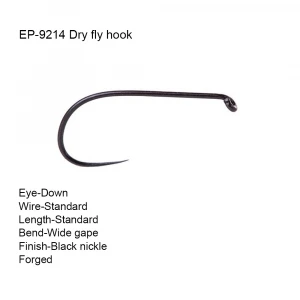 Btisports Best Barbless Fishing Hooks Competition Fishing Hook Dry fly hook, EP-9214 (E10)