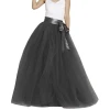 C Clothing Women Wedding Ball Gown Sheer Lace Bow A Line Floor Length Tulle Long Skirt