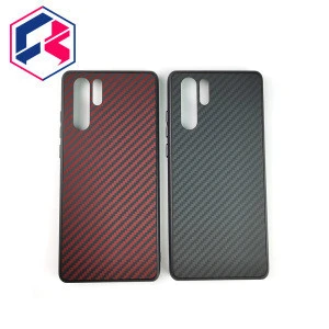 Carbon fiber phone case Aramid Carbon Fiber+TPU material for Huawei P30 Pro