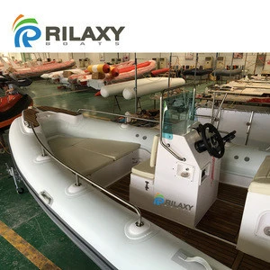 CE certificated 25ft fiberglass hull inflatable yacht