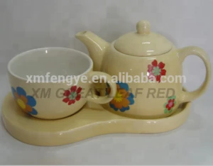 Ceramic Tea and Coffee Set Ceramic Tea Cup Yellow Teapot Set