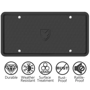 Chegus Rust-Proof, Rattle-Proof, Weather-Proof with 4 Drainage Hole  Silicone Car License Plate Holder/Frame