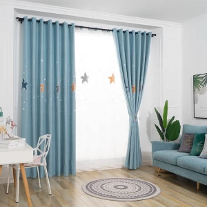 China factory sale blackout fabric printed curtains beauty patterns curtains for living room