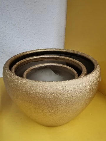 China Manufacture Ceramic Flower Pots living Room Planter Gold Pot Flower