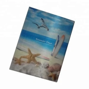 China supplier PP plastic file folder A4 size custom print logo 0.2mm PP Sheet L Folder (Transparent Clear)