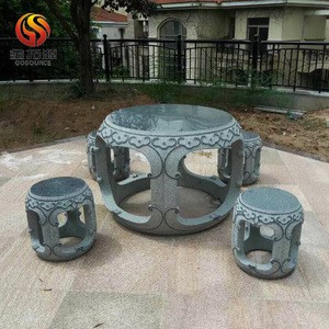 Chinese tradition Outdoor stone tables and benches